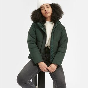 EVERLANE The ReNew Short Puffer, Emerald Green, Sz M